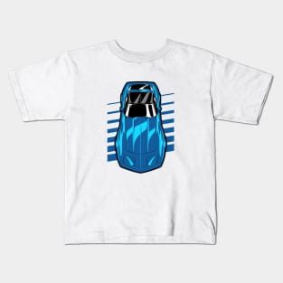 Blue Vette C3 Top View Kids T-Shirt